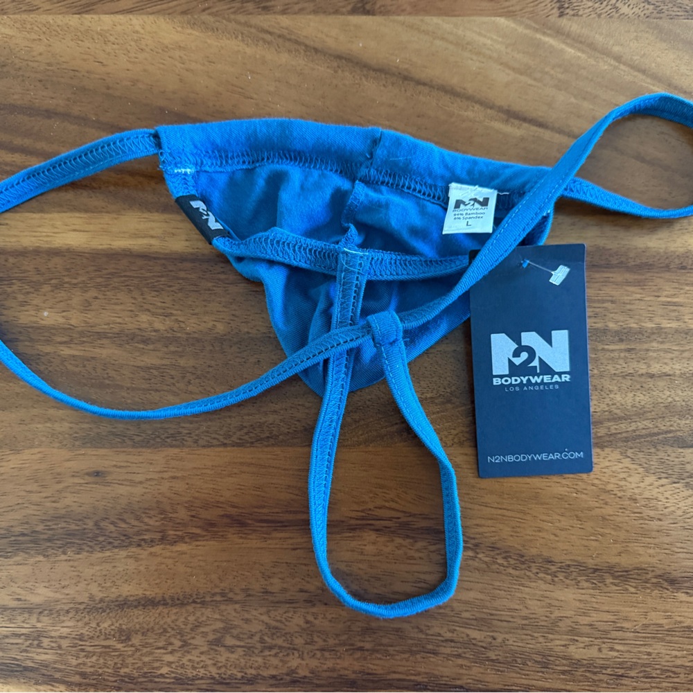 NWT N2N Bodywear Essential Pocket String Thong in Teal, L - Picture 5 of 5